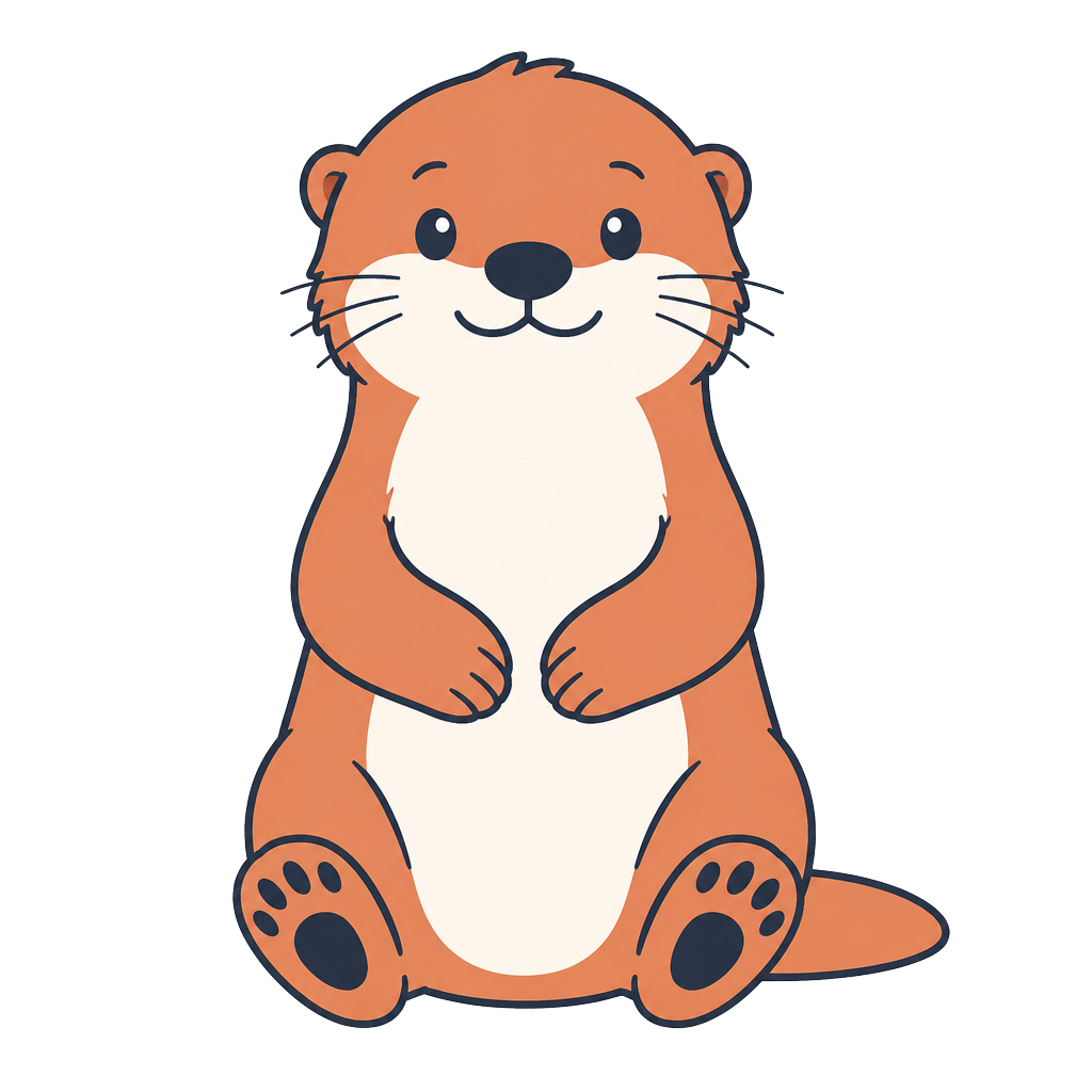 evvnly's sea otter mascot smiling happily