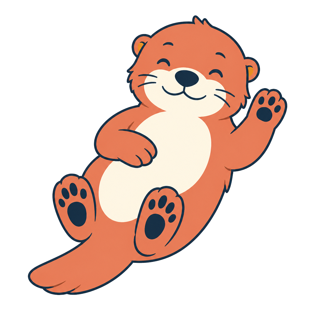 evvnly's sea otter mascot waving in welcome