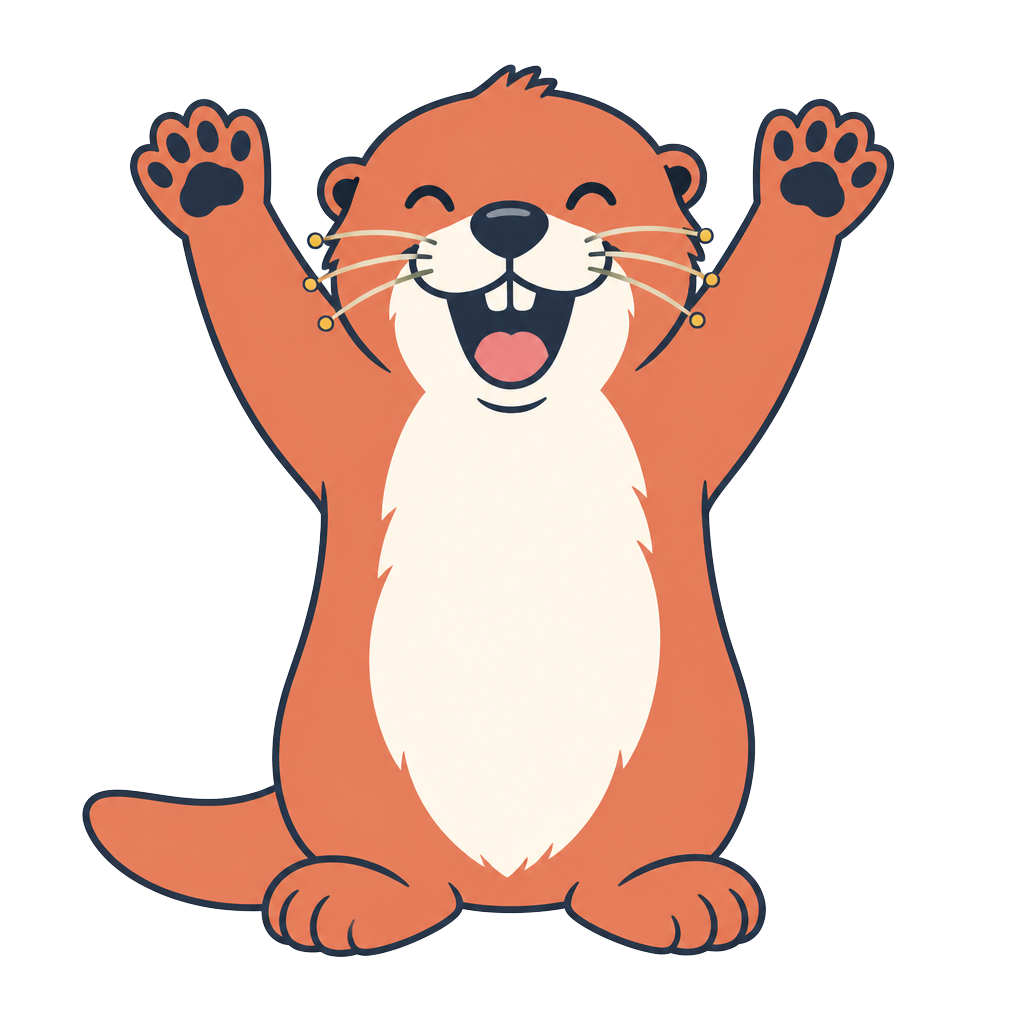 evvnly's sea otter mascot celebrating with arms raised
