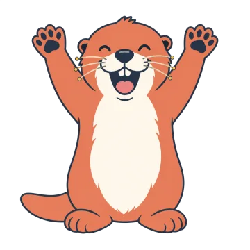 evvnly's sea otter mascot celebrating with arms raised